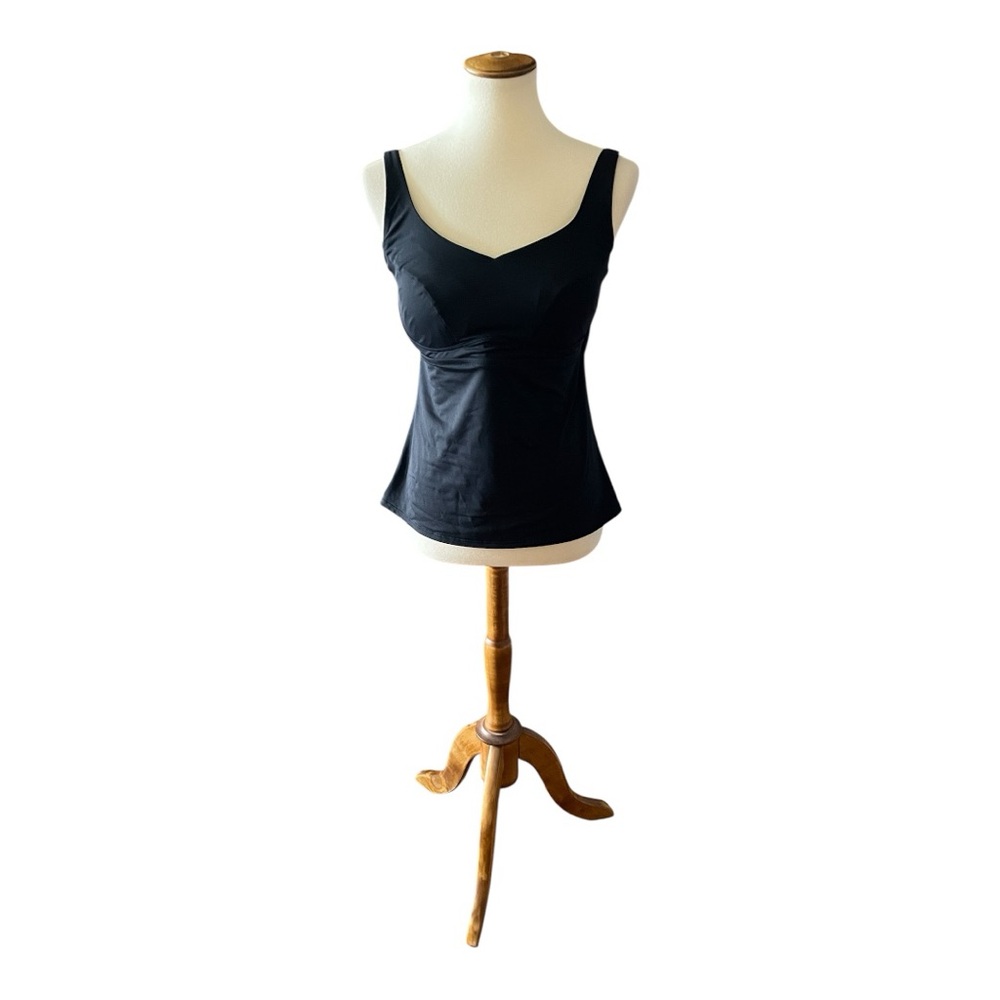 #187, Athleta black tankini swim top, size 36D/DD